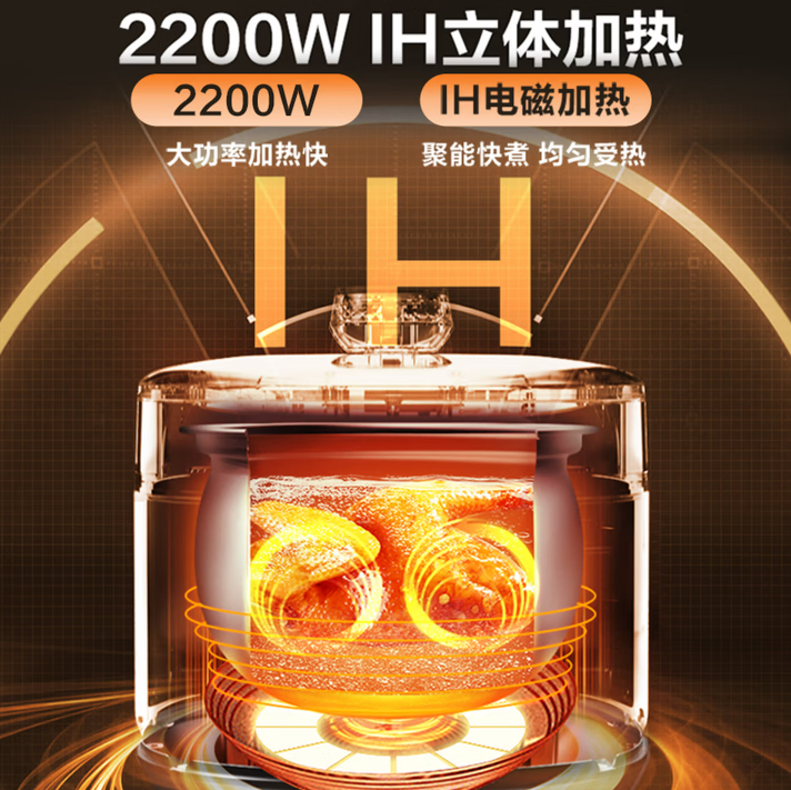 苏泊尔（SUPOR）IH鲜呼吸猛火有钛电压力锅5L 112kPa电饭煲高压锅4-6人家用316L球釜SY-50HC5323Q